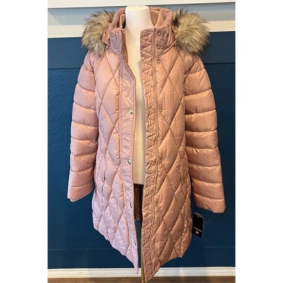 London Fog Women's Diamond Quilted Down Coat - Picture 1 of 5